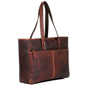 Voyager Business Tote Bag #7917 Brown Left Front