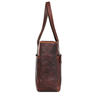 Voyager Business Tote Bag #7917 Brown Side 2