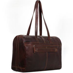 Voyager Uptown Duffle Tote Bag #7918 Brown Left Back