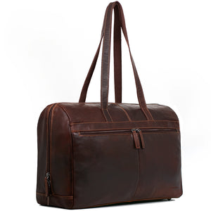 Voyager Uptown Duffle Tote Bag #7918 Brown Left Front