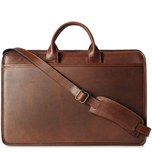 Platinum Special Edition Professional Leather Briefcase #8202 Brown Back