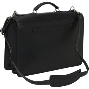 Platinum Special Edition Executive Leather Briefcase #8415 Black Right Back