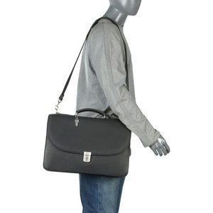 Platinum Special Edition Executive Leather Briefcase #8415 Black Manikin