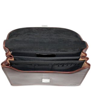 Platinum Special Edition Classic Leather Briefcase #8417 Brown Interior