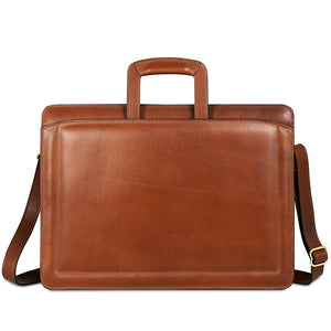 Belting Slim Leather Briefcase #9001 Tan Front
