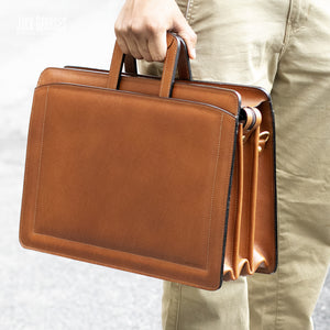Belting Leather Professional Briefcase #9002 Tan Lifestyle