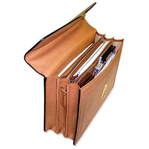 Belting Leather Executive Combination Lock Briefcase #9004 Tan Interior