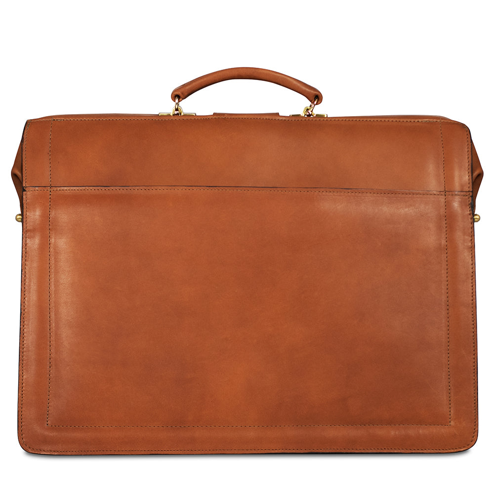 Belting Leather Classic Combination Lock Briefbag #9005 Tan Back