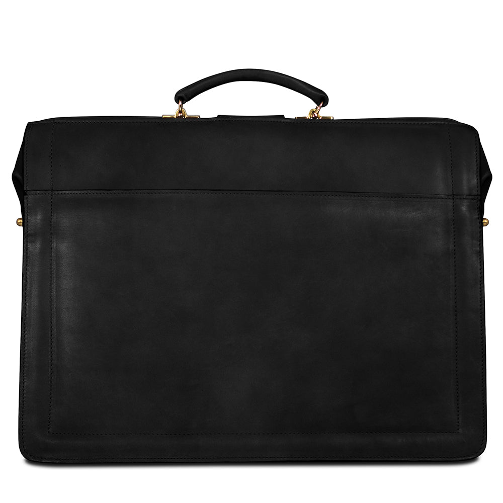 Belting Leather Classic Combination Lock Briefbag #9005 Black Back