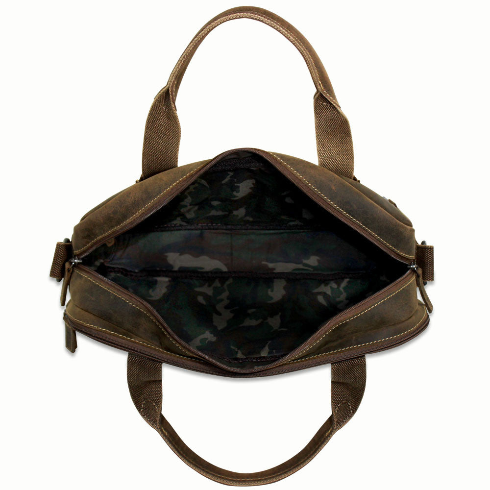 Arizona Zippered Briefcase #A4230 Brown Interior