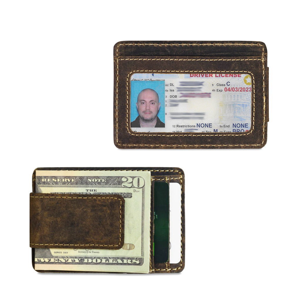 Leather Money Clip Magnetic RFID Wallet-Arizona #A4708 | Jack Georges