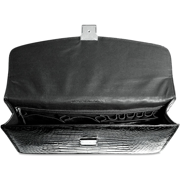 American Alligator Slim Briefcase, Leather #AL401 - Jack Georges