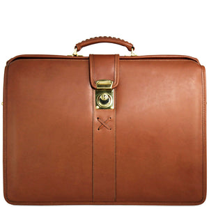 Belmont Classic Leather Briefbag #B2005 Cognac Front