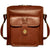 Belmont North/South Messenger Bag #B2524 Cognac Front