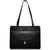Belmont Leather Dowel Tote Bag #B2965 Black Front