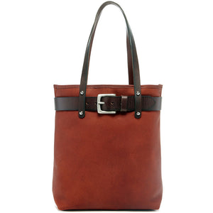 Belmont Open Leather Tote Bag #B2971 Cognac Front