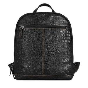 Hornback Croco Small Convertible Backpack/Crossbody #HB133 Black Front