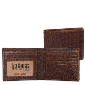 Hornback Croco Bifold Wallet #HB301 Brown