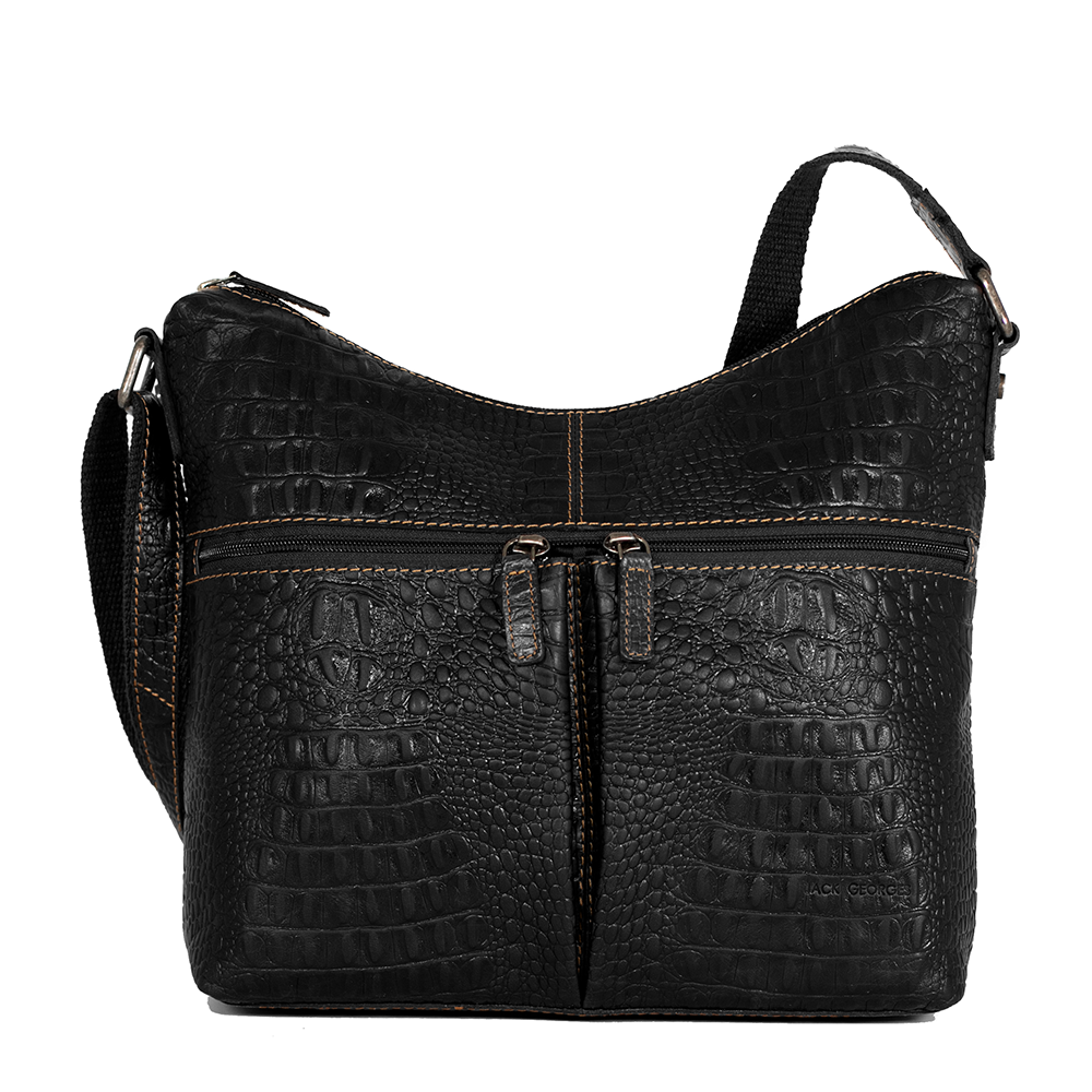 Leather Hobo Bag - Hornback Croco #HB814 | Jack Georges