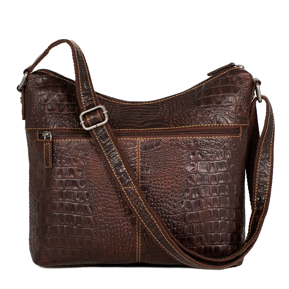 Hornback Croco Hobo Bag #HB814 Brown Back