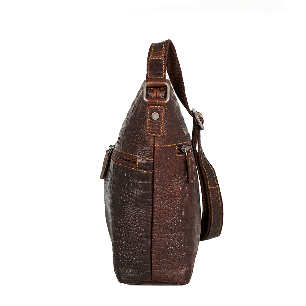 Leather Hobo Bag - Hornback Croco #HB814 | Jack Georges