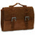 Double Buckle Messenger with Hand-stitch #163A Tan Front Side