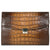 Hand Brushed Croco Leather Underarm Case #K001 Tan Front