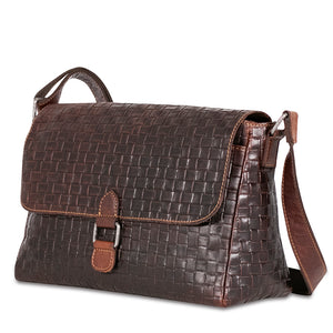 Voyager Woven Olivia Crossbody Bag #WF218 Brown Right Front