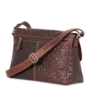 Voyager Woven Olivia Crossbody Bag #WF218 Brown Right Back