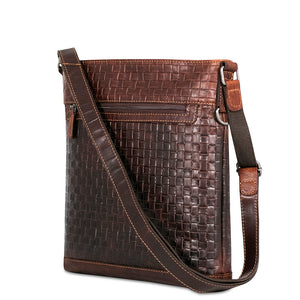 Voyager Woven Crossbody Bag #WF312 Brown Right Back