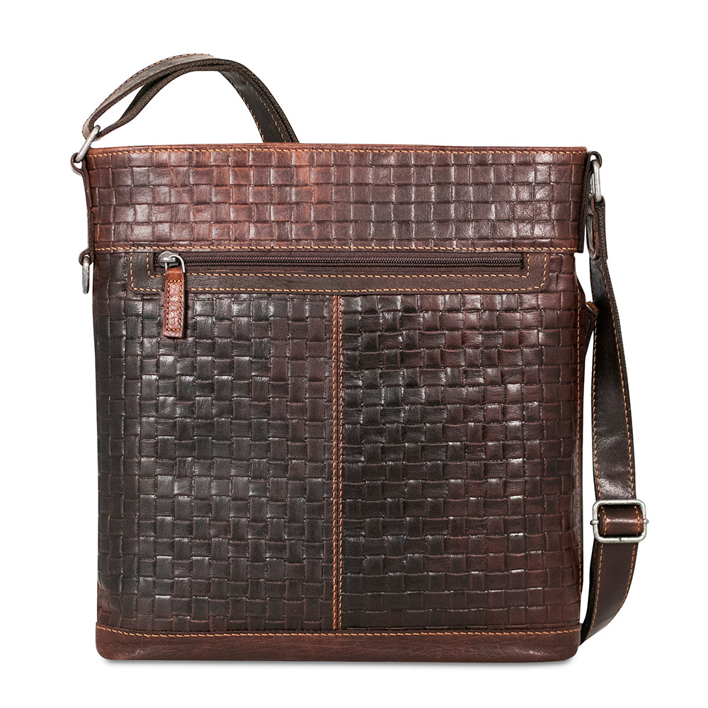 Voyager Woven Crossbody Bag #WF312 Brown Front