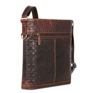 Voyager Woven Crossbody Bag #WF312 Brown Right Front