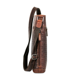 Voyager Woven Crossbody Bag #WF312 Brown Side