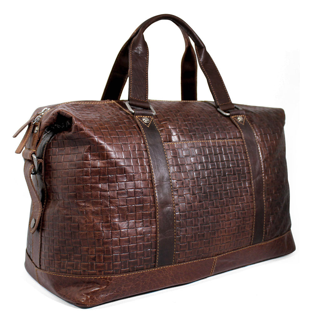 Voyager Woven Duffle Bag #WF319 Brown Right Front