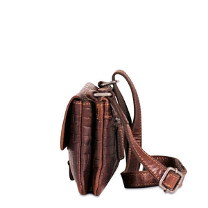 Voyager Woven Mini Crossbody Bag #WF610 Brown Right Side