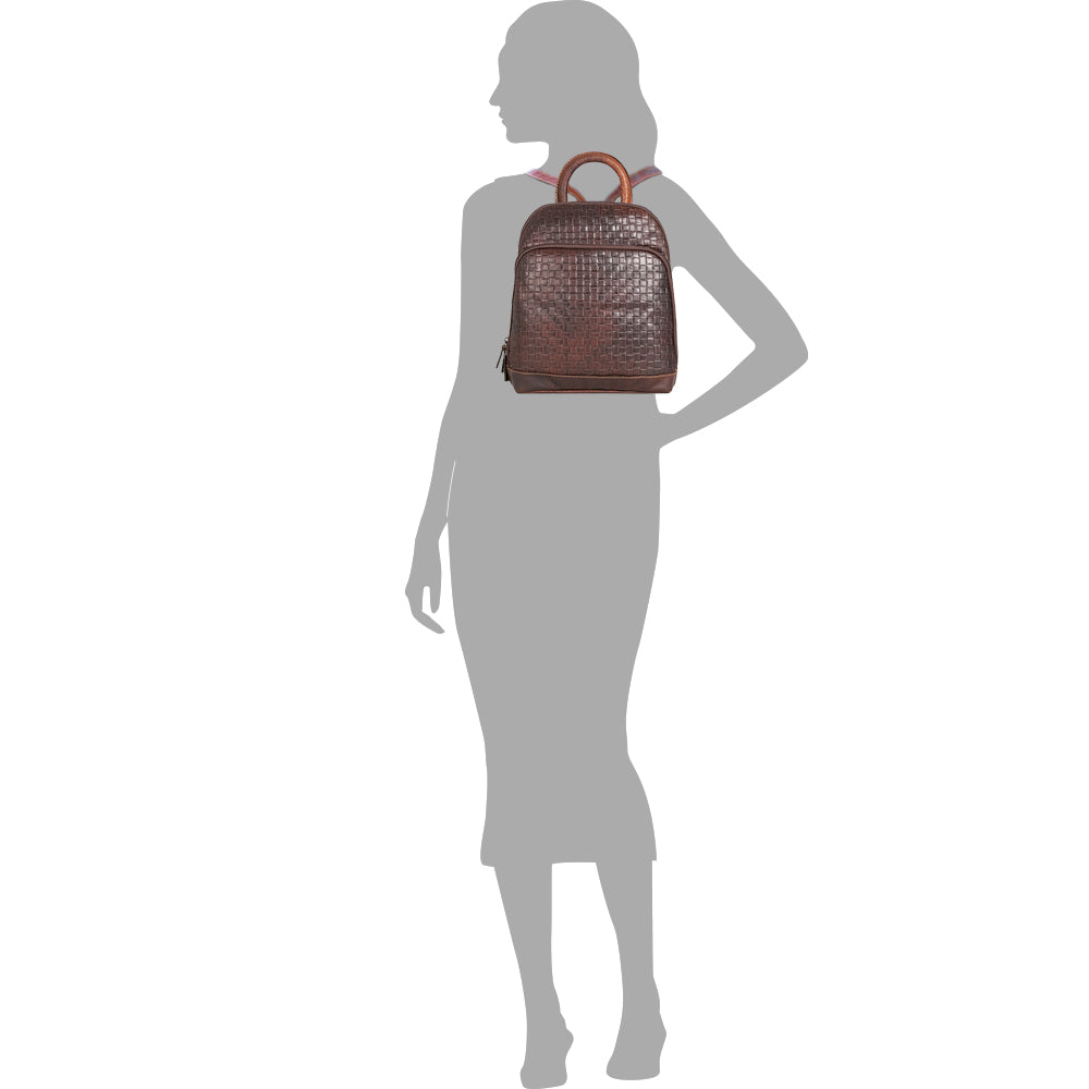 Leather Backpack Handbag - Woven #WF835 | Jack Georges