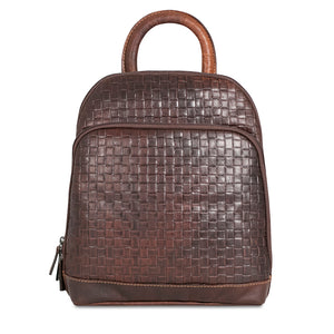 Voyager Woven Small Backpack #WF835 Brown Front