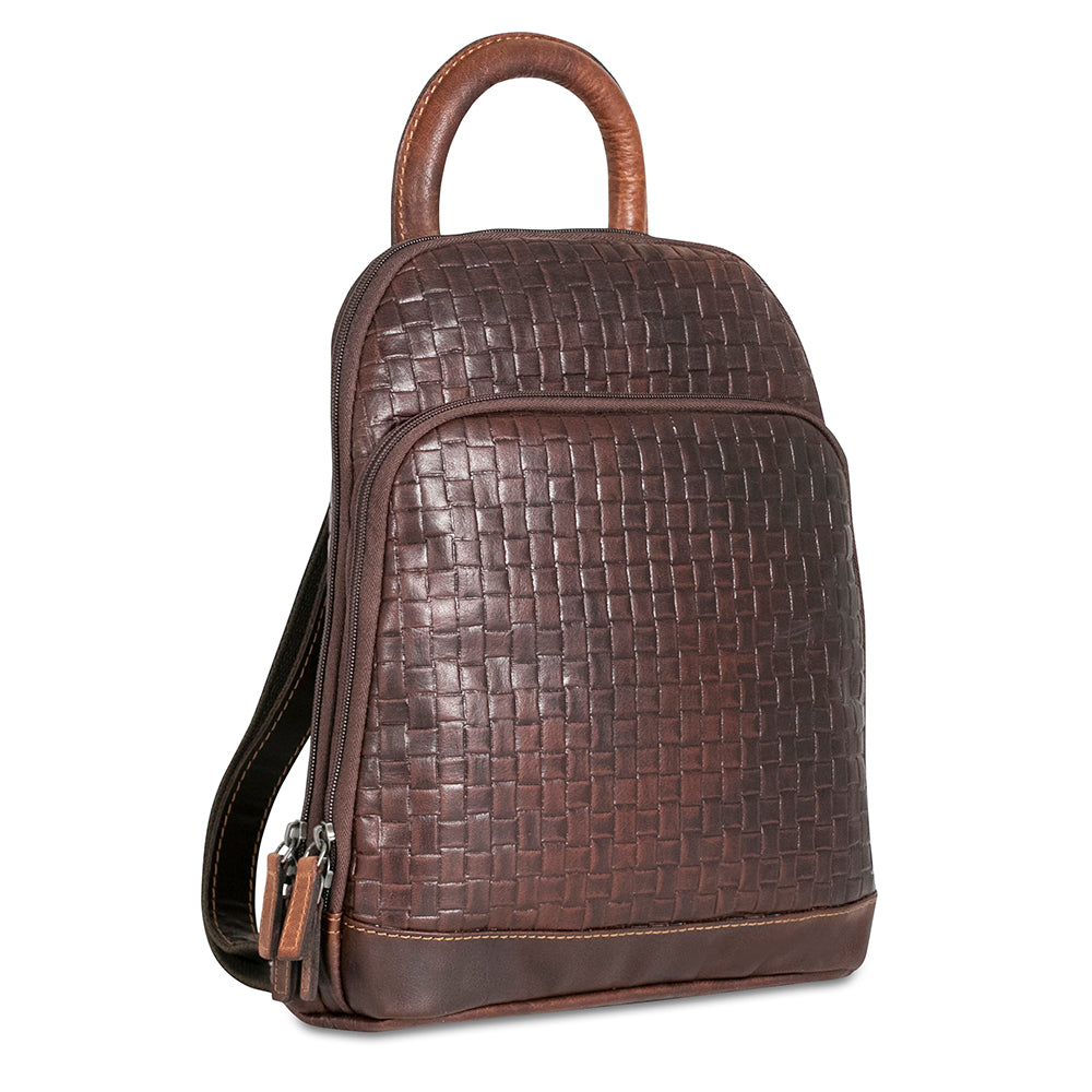 Voyager Woven Small Backpack #WF835 Brown Right Front