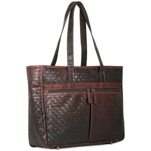 Voyager Woven Uptown Tote Bag #WF916 Brown Right Front
