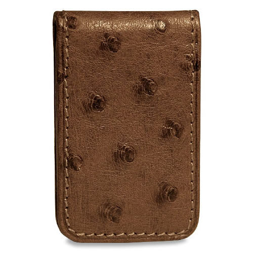 Genuine Ostrich #OS-709 Money Clip Tobac