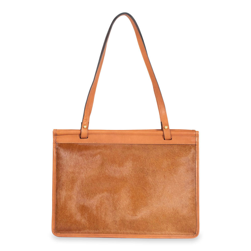 Hair on Hide Dowel Tote Bag #HC664 Tan Front