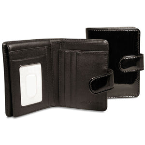Jack Georges Patent Tri-fold/French Purse #P3713 Black Display