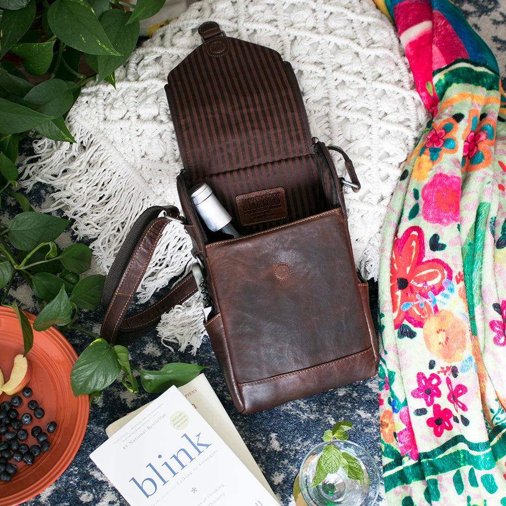 Voyager Crossbody Messenger & Wine Bag #7513 Brown Beauty